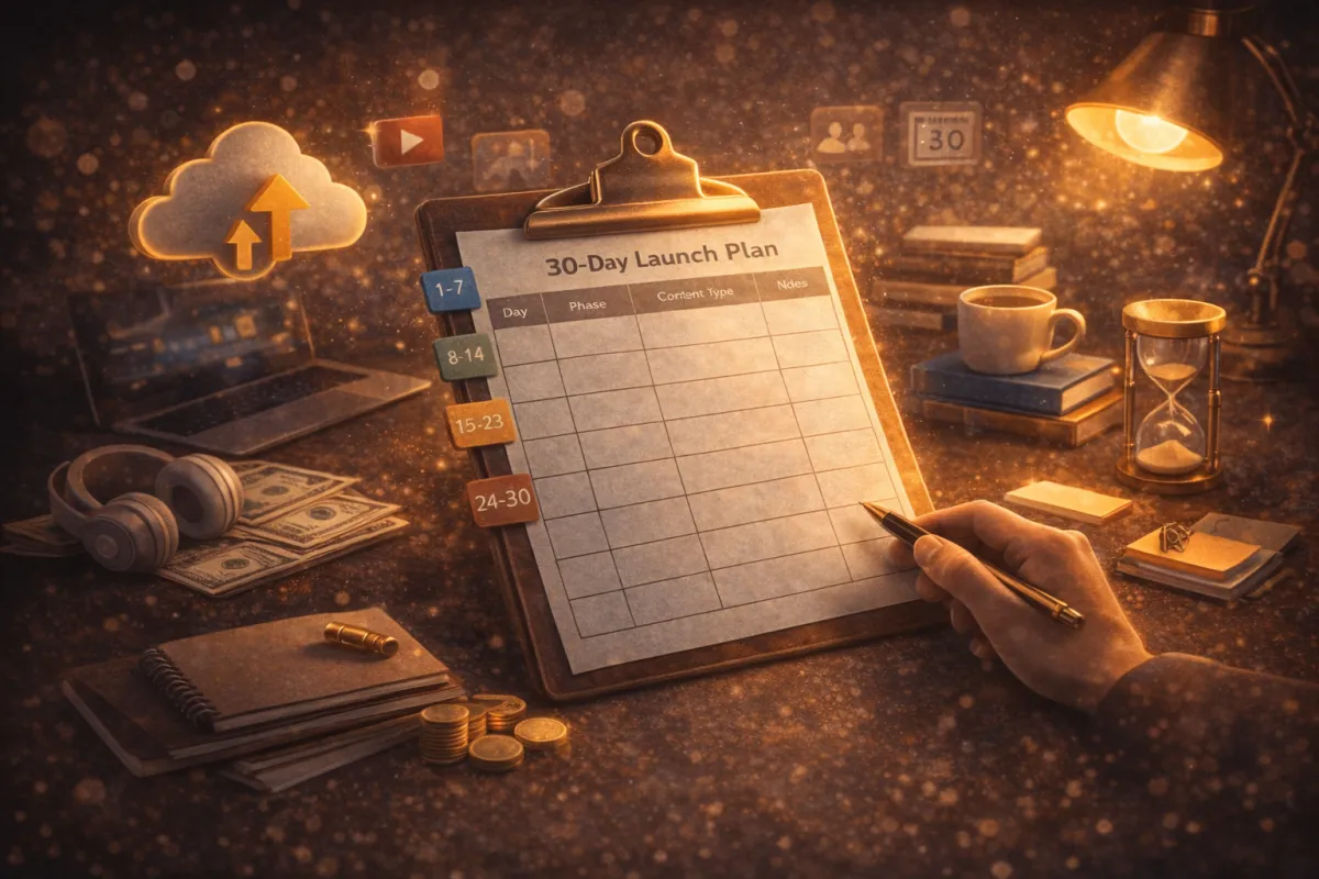 خطة محتوى جاهزة لإطلاق منتجك الرقمي